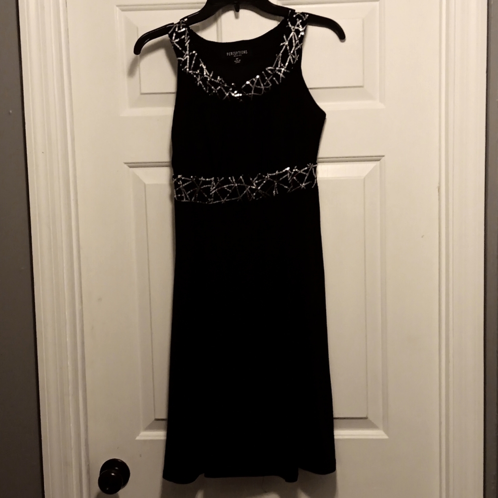 Dress size 4p black and silver sequence